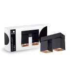 D'Lite Ceiling Light Kubo Aluminium Black Tiltable and Rotatable | IP20 - Suitable for 2x GU10